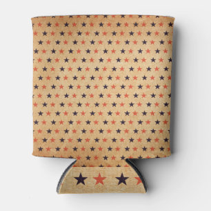 Porta-lata Estrelas Vintage: Textura de Papel Antigo