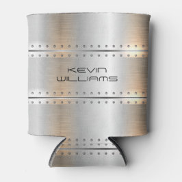 Porta-lata Estrias metálicas de cinza prateada