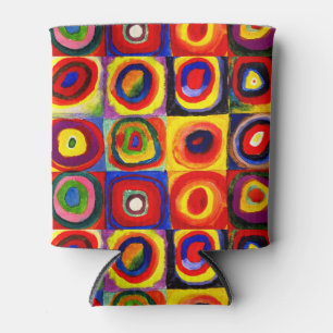 Porta-lata Estudo de cor de Kandinsky Quadrados Círculos Arte