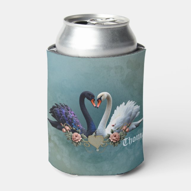 Porta-lata Eterno Bond, Black and White Swans in Love. (Can Front)