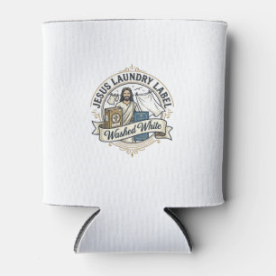 Porta-lata Etiqueta de Lavanderia Jesus Lavado Branco Jesus L