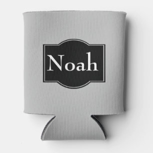 Porta-lata Etiqueta Preta Simples Personalizada