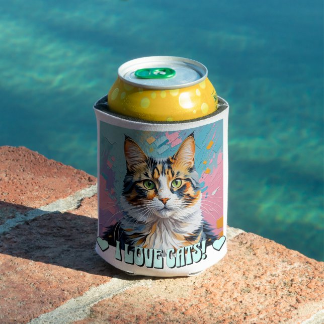 Porta-lata Eu Adoro Gatos! (Piscina in situ)