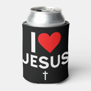 Porta-lata Eu adoro Jesus T-Shirt Você é um devoto Patriótico