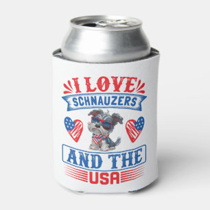 Porta-lata Eu adoro Schnauzers e os EUA