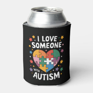 Porta-lata Eu Amo Alguém Com Autismo Conscientização Autista