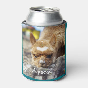 Porta-lata Eu amo alpacas enlato o refrigerador