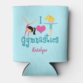 Porta-lata Eu Amo Gymnastics Belas Crianças Personalizadas Mo