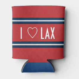 Porta-lata Eu amo Lacrosse Red White Blue