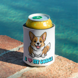Porta-lata Eu Amo Meu Corgi