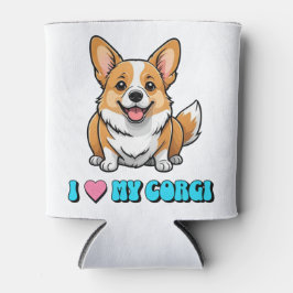 Porta-lata Eu Amo Meu Corgi