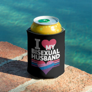 Porta-lata Eu Amo Meu Marido Bissexual Orgulho Bi Bandeira Bi