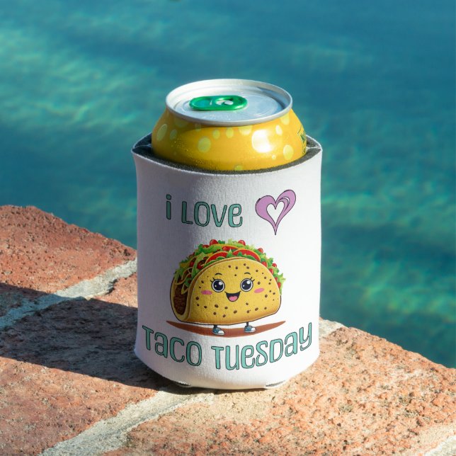 Porta-lata Eu Amo Terça-Feira de Taco (Piscina in situ)