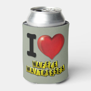 Porta-lata Eu coração Garçonetes de waffle