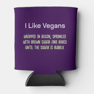 Porta-lata Eu Gosto de Veganos Piada Ofensiva