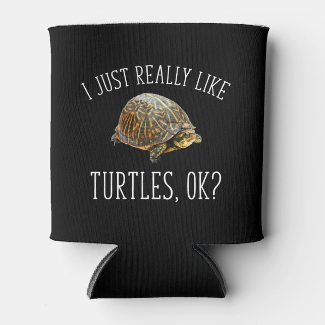 Porta-lata Eu Gosto Mesmo De Tartarugas, OK? (Frente)
