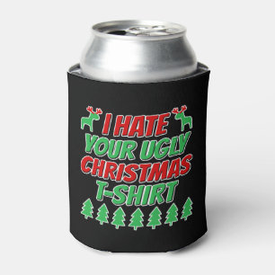 Porta-lata Eu odeio sua camiseta de Natal feia