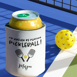 Porta-lata Eu Preferiria Estar Jogando Pickleball Nome Person