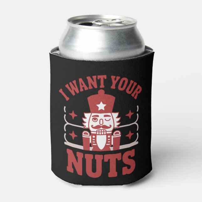 Porta-lata Eu Quero Seu Quebra-Nozes de Nozes Snarky Natal Di (Can Front)