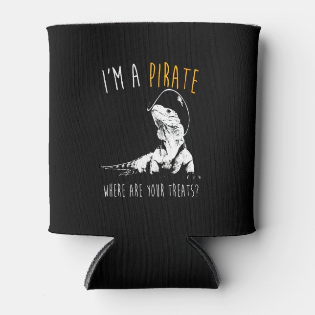 Porta-lata Eu sou um pirata Iguana (Frente)