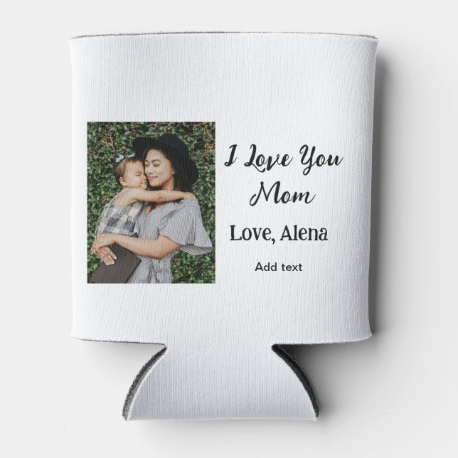 Porta-lata Eu te amo mãe dia de as mães elegante adicionar te (Frente)