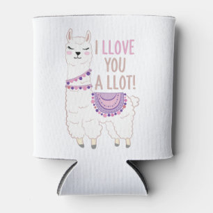 Porta-lata Eu te amo muito - Engraçado Llama