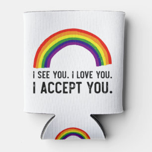 Porta-lata Eu Vejo Eu Amo Você Eu Aceito Você Camisa Orgulho