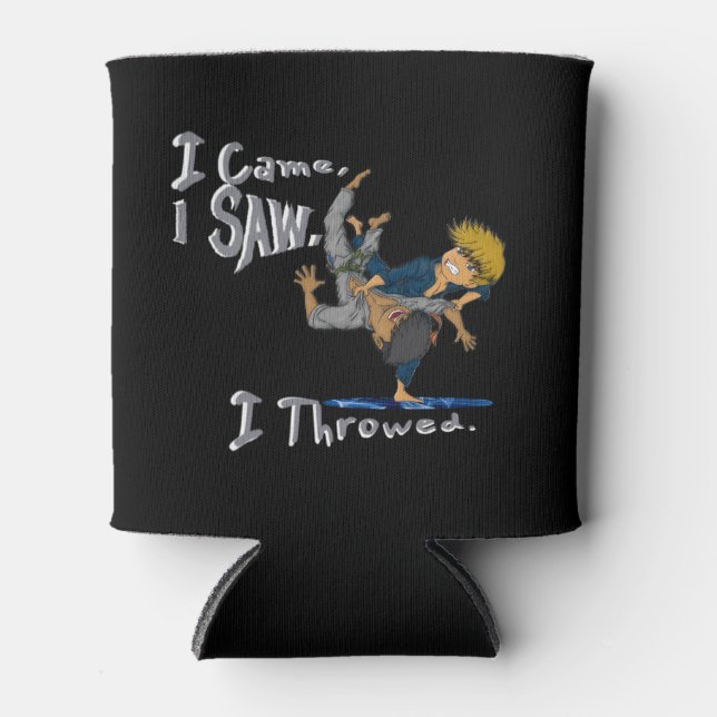 Porta-lata Eu Vim, Vi, Joguei judô engraçado. (Frente)