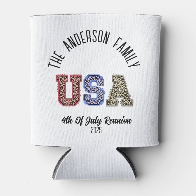 Porta-lata EUA Cheetah Impressão Personalizado Nome da Reuniã (Frente)