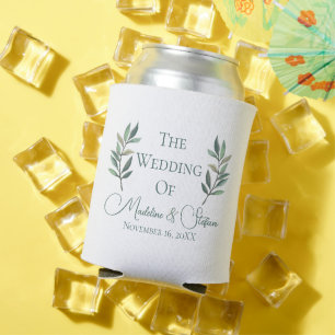 Porta-lata Eucalipto Personalizado Chic Deixa Casamento Botân
