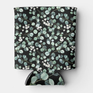 Porta-lata Eucalyptus deixa: padrão de flores brancas
