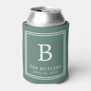 Porta-lata Eucalyptus Green Monograma Weding Can Cooler