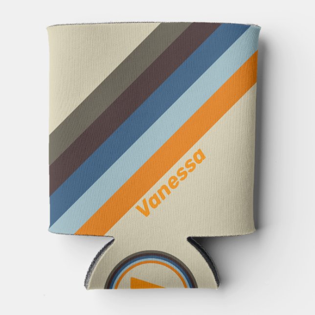 Porta-lata Fade Butternut Stripes com o nome Ping Pong Paddle (Frente)