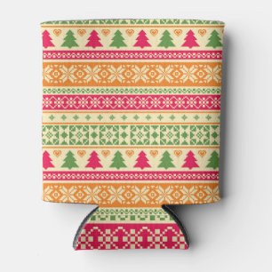 Porta-lata Fair Isle Style Natal Sem Sede