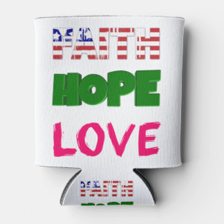 Porta-lata Faith Hope Love Bíblia Verse