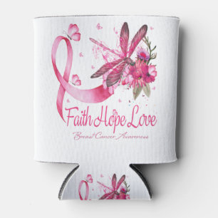 Porta-lata Faith Hope Love Dragonfly Ribbon Breve Cancer