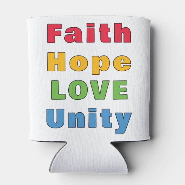 Porta-lata Faith Hope Love Unity (Traseira)