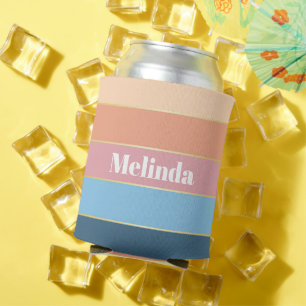 Porta-lata Faixa de cores personalizada azul colorido cor-de-