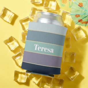 Porta-lata Faixa de cores personalizada verde roxa colorida