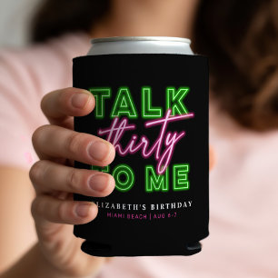 Porta-lata Fale 30 Neon Green e Rosa Sujos