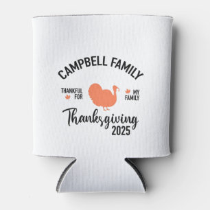 Porta-lata Família Crampbell 2025 Ação de Graças Janta Turqui