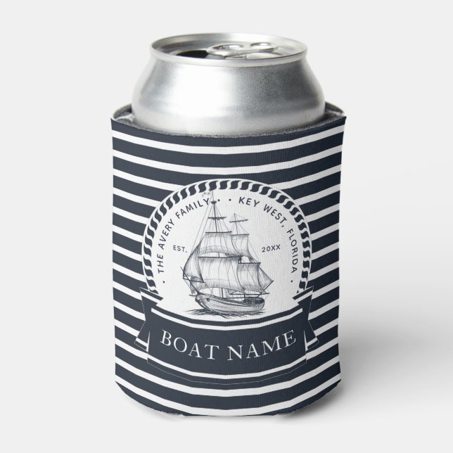 Porta-lata Família Personalizada e Nome Náutico do Barco (Can Front)