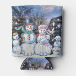 Porta-lata Família Snowman