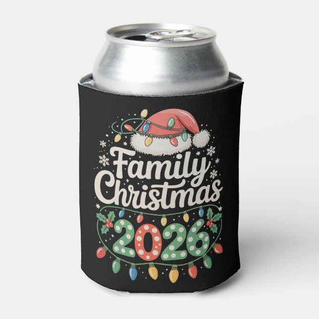 Porta-lata Family Christmas 2026 Matching Holiday Xmas Santa (Can Front)