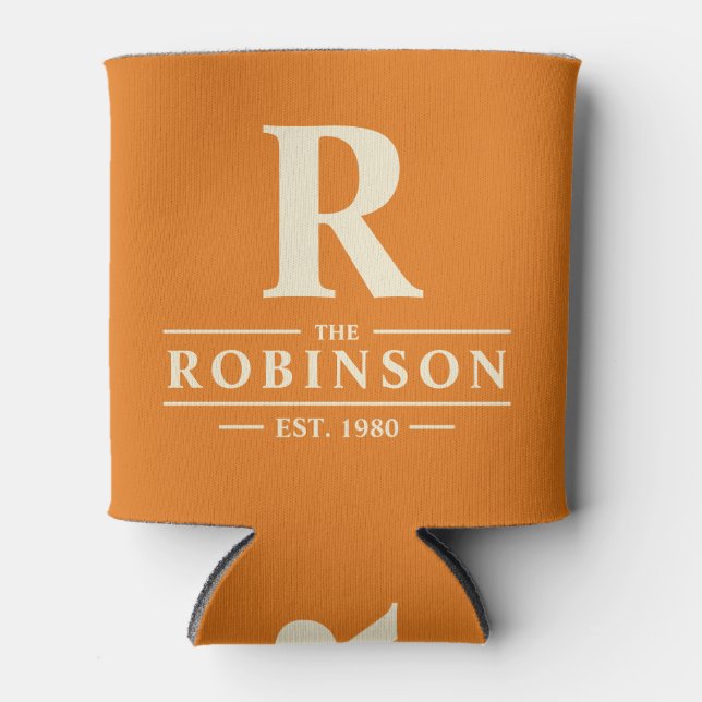 Porta-lata Family Name & Initial Warm Citrus (Frente)