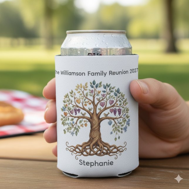 Porta-lata Family Reunion Can Cooler – Roots & Branches (Family reunion drink cooler)