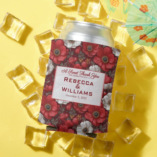 Porta-lata Fancy Anemones Petal Summer Wedding (Verão in situ)