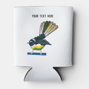 Porta-lata Fantail retro NZ bird impressão