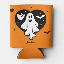 Porta-lata Fantasma Bonita Do Halloween Com Coração E Bat