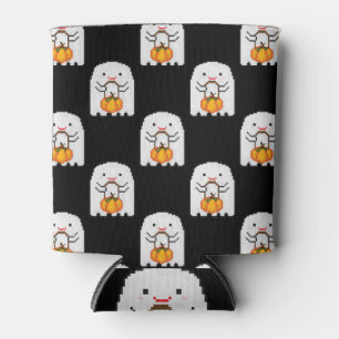 Porta-lata Fantasma da arte em Pixel: Padrão de Halloween